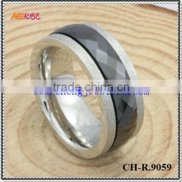 diamond faceted center ceramic rings