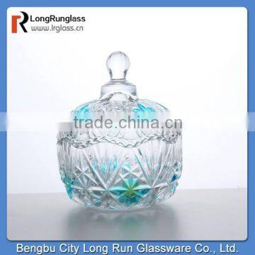 LongRun gorgeous design covered Glass candy box for wedding universal color