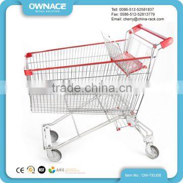 180L European Retail Metal Folding Shopping Cart