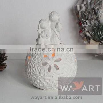 Ceramic Christmas Nativity Ball Candle Holder