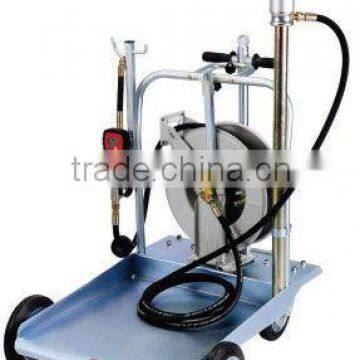 Industrial 5:1 Mobile Oil Pump Kit with Hose Reel for 400-Lb. Drums