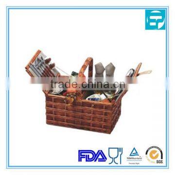 stainless steel outdoor picnic set with basket