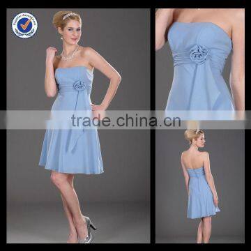 Strapless Chiffon Mini Sash Zipper Bridesmaid Dresses Patterns bm00076