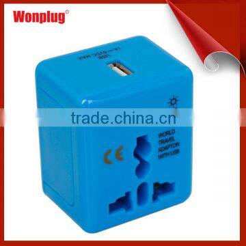 Smart Appearance Mini Universal 1 Usb Travel Adapter With LED Light photo-3