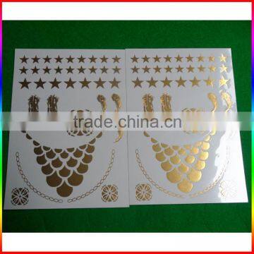 Metallic Gold Necklace Tattoo, Temporary Tattoo Stickers photo-2