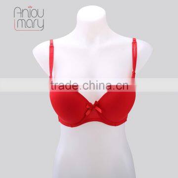 Ladies Breathable Bra -Pain colour with Satin Bowknot