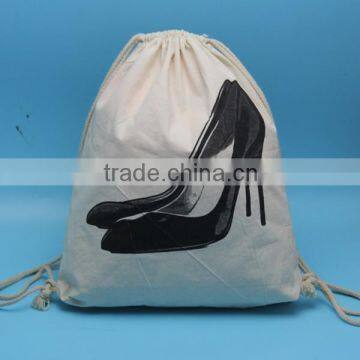 Wholesale Custom Printing Drawstring Canvas Shoes Bag photo-4