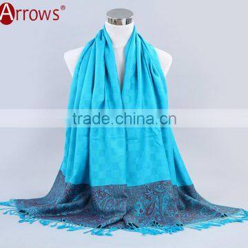 100% Cotton Jacquard Fancy Quality Women Ethnic Shawl Scarf Muslim Preyer Hijab Dress Wraps photo-2