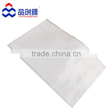 transparent self-adhesive on back plastic pe bag