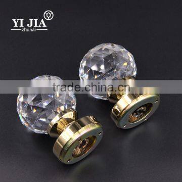 Zinc Alloy Furniture Crystal Glass Door Knob Lock Set