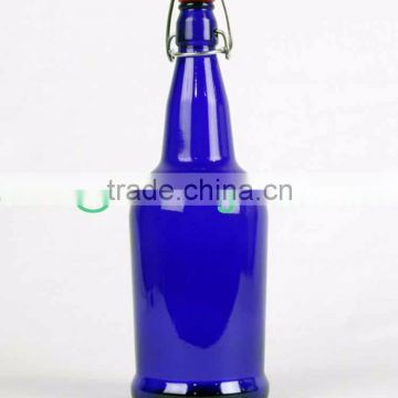 1 Liter (33 oz) blue Flip Top beer Bottles