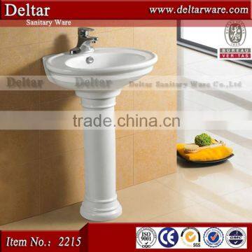 Ameraican Style Wash Basin With Pedestal Stand_Chaozhou Deltar Factory Ceramic Wash Basin Sink