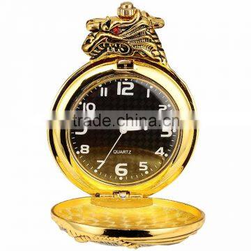 Classic Lady Necklace Chain Quartz Analog FOB Red Crystal Pocket Watch