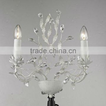 Europe classical 2 light iron frame paint K9 crystal wall light