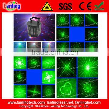 DerbyLaser 10pcs*3W RGBYW Laser RG 20 Gobos DMX butterfly magic led+laser light