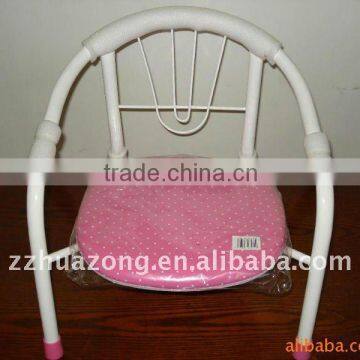 White and pink steel baby chair