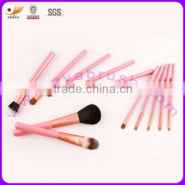 13pcs Light Pink Wood Handle Mini/Gift Cosmetic Brush Set-factory directly