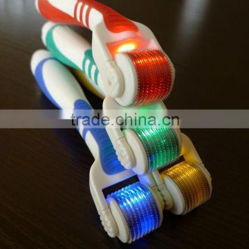 derma skin roller dermaroller with Blue Red LED light