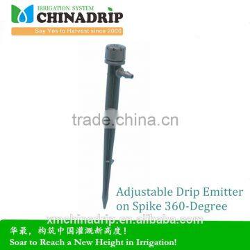 Adjustable Drip Emitter on Spike 360-Degree water sprinkler system