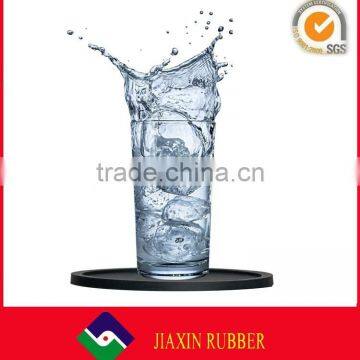 Durable Round Shape Silicone Coaster Black Silicone Rubber Drink Coasters Cup Mats 10 cm photo-5