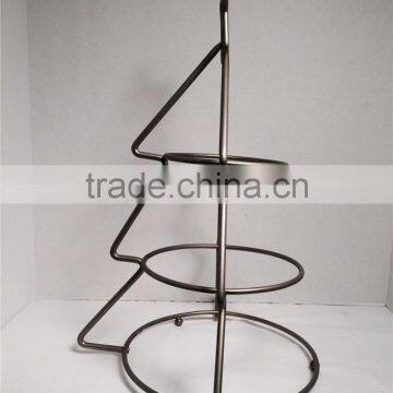 3 Tiered Brushed Metal Tree & Star Buffet Display Rack Stand Server Holder photo-3