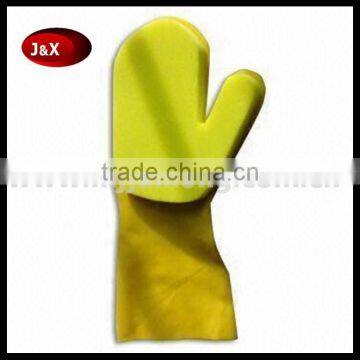 kitchen waterproof cleaning hand latex glove with sponge
