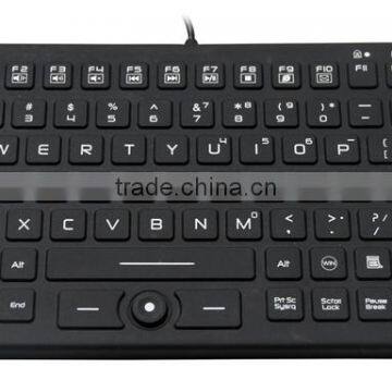 2 in 1 silicone Industrial Keyboard with Integrated Mouse Buttons 86 keys and 12 functional keys USB1.1 waterproof