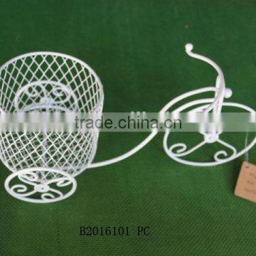 UNIQUE CRAFT!Wire Round Basket With Bike Collecting Decor