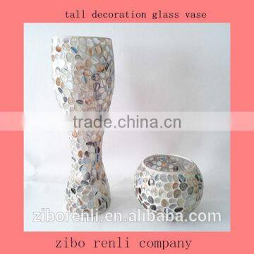 Elegant Style Colored Mosaic Unique Cheap Glass Vases