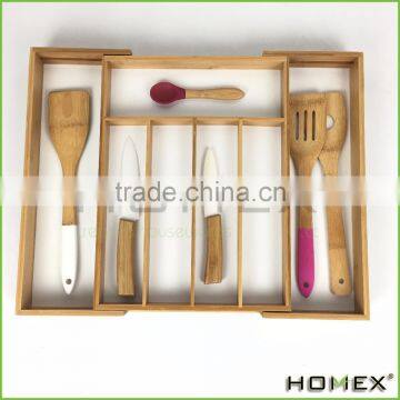 Bamboo Kitchen Drawer Organizer/Flatware Tray/Homex_BSCI