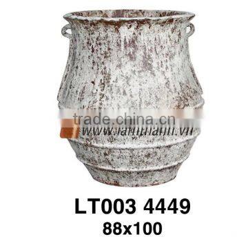 East Asia Pattern Classic Outdoor Ancient Rust Flower Pot