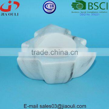 Christmas Tree Shape Marble Color Ceramic Candle Jar photo-4