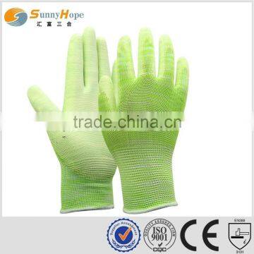 Sunnyhope Green pu Coated Gloves Polyester Liner