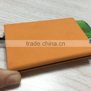 Multi Function Aluminum Slim Credit Card Holder Metal Leather & Aluminum RFID Protector Wallet photo-2