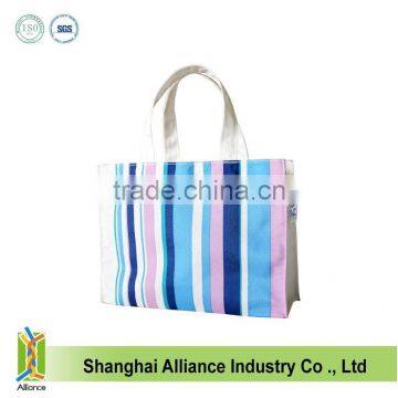 OEM Cheap Nylon Full Printing Women Stripe Small Size Hand Bag,Women Outdoor Tote Shopping Bag photo-3