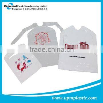 Disposable restaurant single-use plastic apron bibs for adults