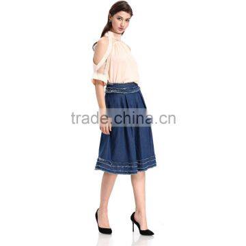 2017 Lady Midi Latest Model Denim Skirt Jean photo-4