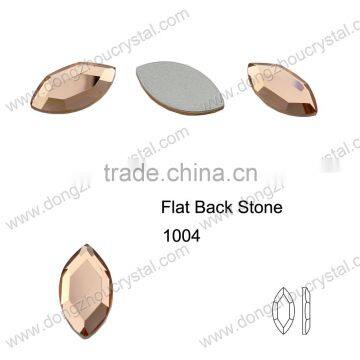 DZ-1004 navette shape flat back crystal glass stones for jewelry making