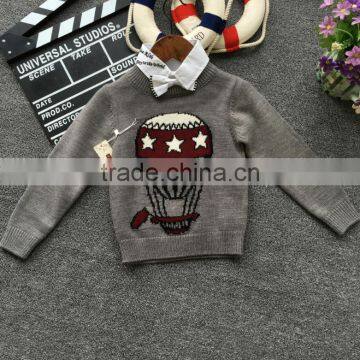 3-9years Baby Kids Cashmere Balloon Patchwork Pattern Sweater photo-4