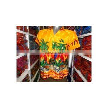 MACAU PARROT PALM TREE PRINT HALF SLEEVES HAWAIIAN SHIRT photo-5