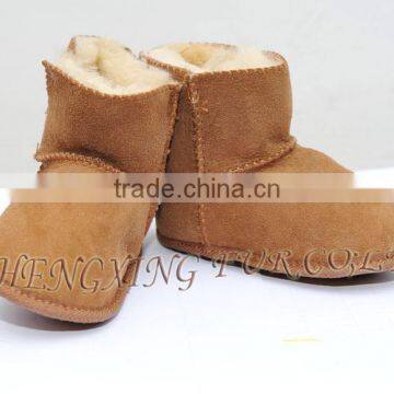 CX-SHOES-06 Cheap Genuine Sheared Leather Baby Shoes photo-2