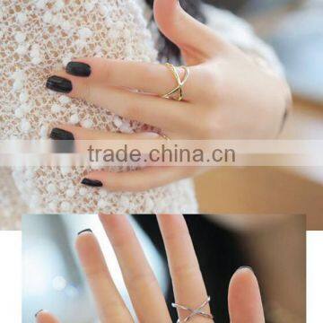 New Fashion 925 Sterling Silver X Ring Gold Rose Gold Silver Ring Zircon Stones photo-3