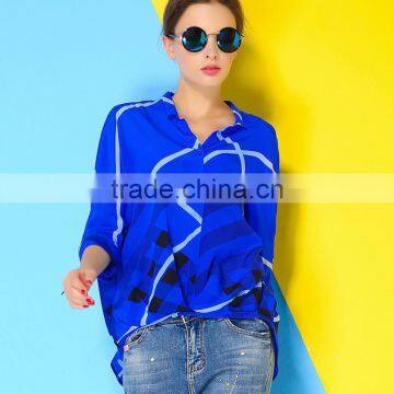 2015 HOYUGO Women Fashion Casual Blouse Designs, Smart Casual Wear Blouse, Silk Casual Blouse for Fat Woman. photo-4