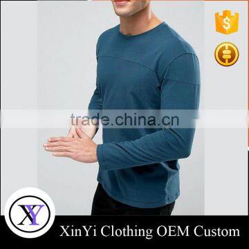 Fashion custom cheap plain high quality long sleeve tshirt men