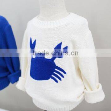 Korean Children Clothing Hand Knitted Wool Sweaters Embroidery Sweater photo-3