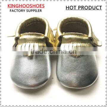 silver leather baby shoes toddler baby moccasins