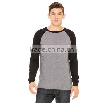 Bella+Canvas Men's Jersey Long Sleeve Baseball Tee - 100% combed ring-spun cotton, side-seamed and comes with your logo