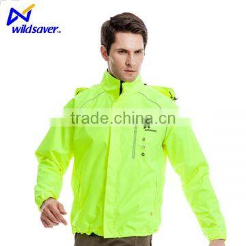 Unisex hi Vis Reflecive Led Safety Biker Green Colour Rain Jacket photo-3