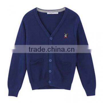 Thick Cardigan v Neck Knitting Pattern Uniform School Sweater for Boys photo-5