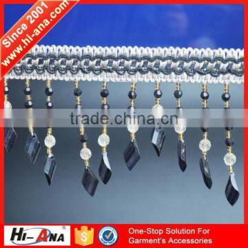 hi-ana trim3 Know different market style Popular design glass beaded fringe